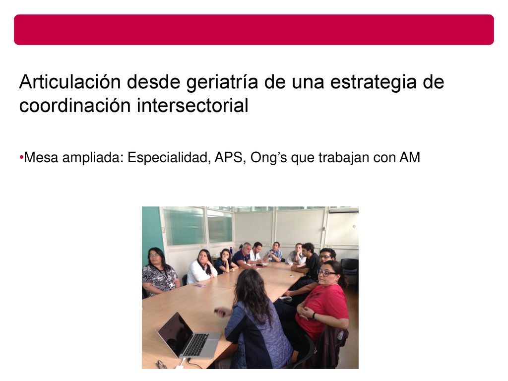 Articulación desde geriatría de una estrategia de coordinación intersectorial