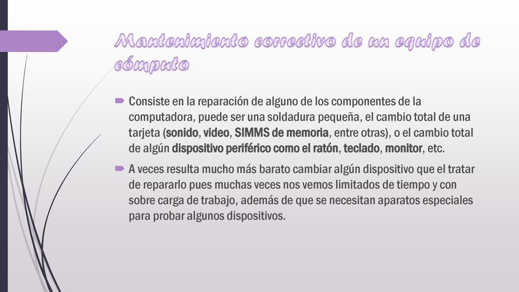 Mantenimiento correctivo de un equipo de cómputo
