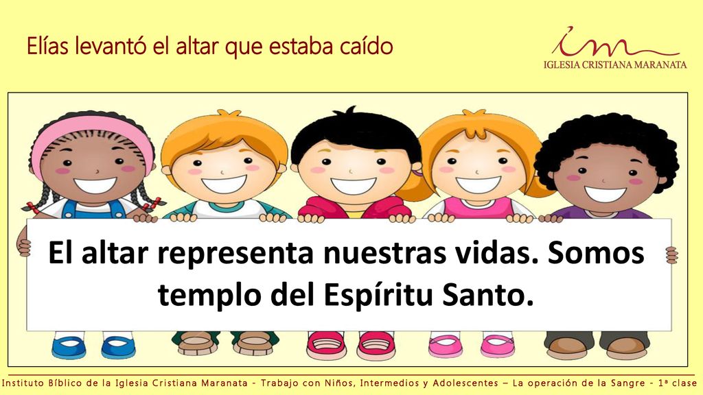 El altar representa nuestras vidas. Somos templo del Espíritu Santo.