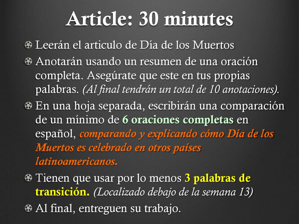 Article: 30 minutes Leerán el articulo de Día de los Muertos