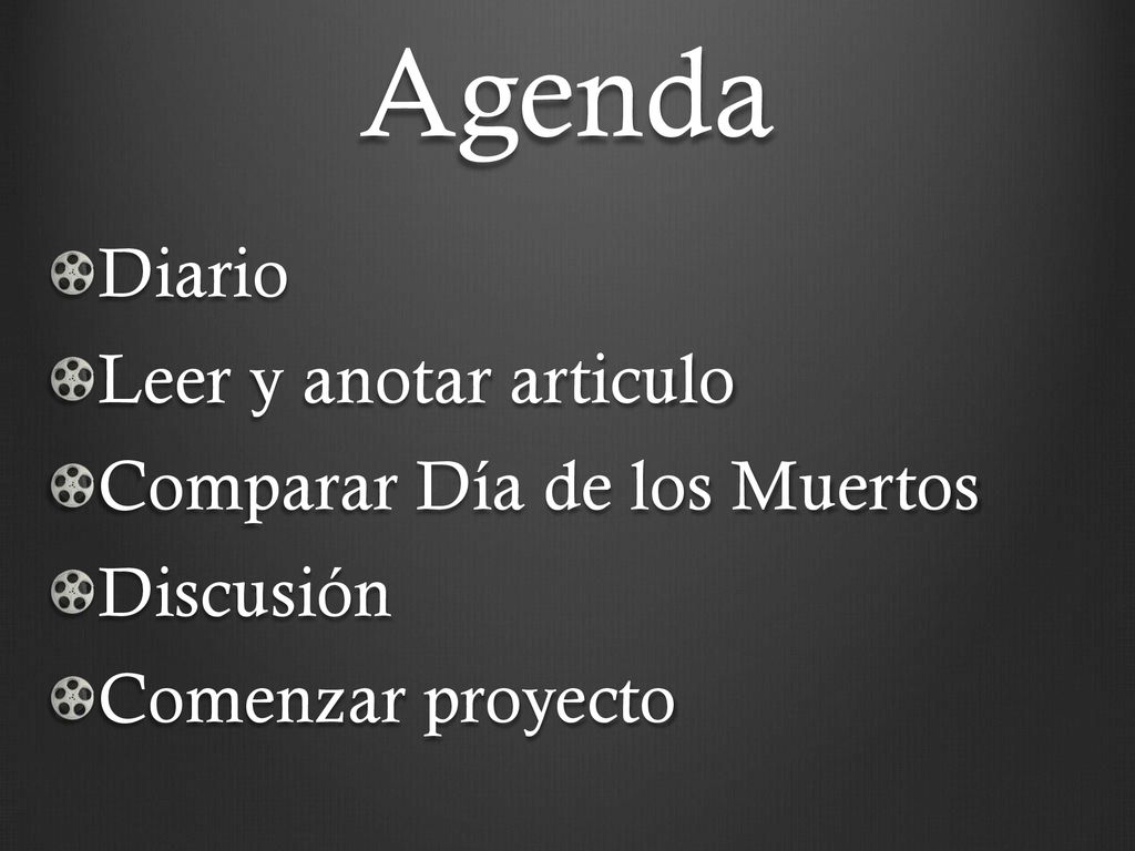 Agenda Diario Leer y anotar articulo Comparar Día de los Muertos