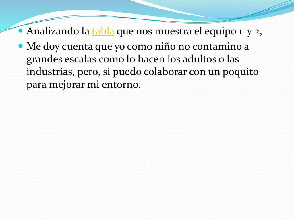 Analizando la tabla que nos muestra el equipo 1 y 2,
