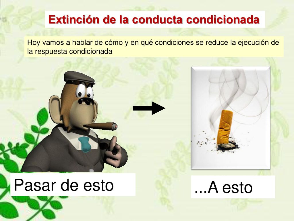 Pasar de esto ...A esto Extinción de la conducta condicionada
