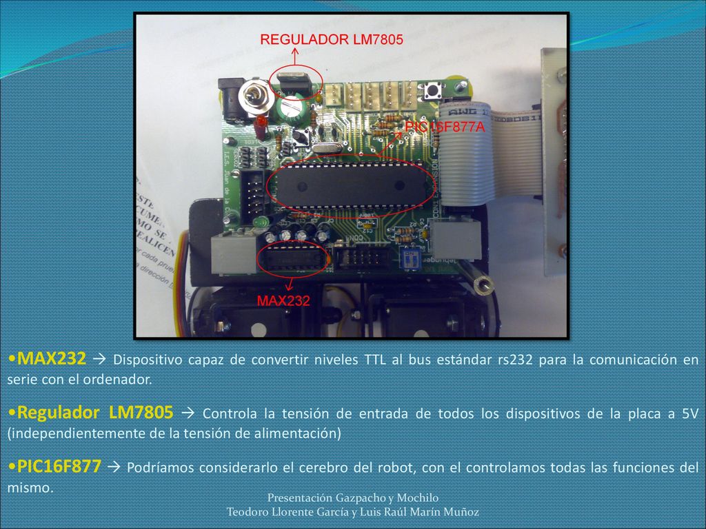 MAX232  Dispositivo capaz de convertir niveles TTL al bus estándar rs232 para la comunicación en serie con el ordenador.