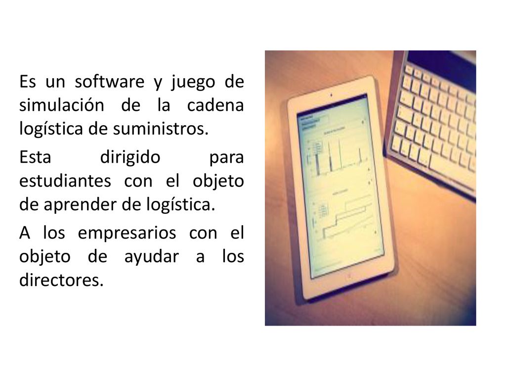 Es un software y juego de simulación de la cadena logística de suministros.