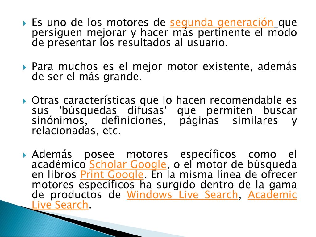 Es uno de los motores de segunda generación que persiguen mejorar y hacer más pertinente el modo de presentar los resultados al usuario.
