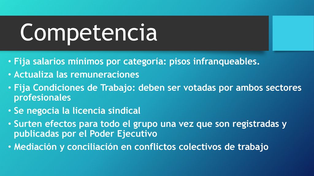 Competencia Fija salarios mínimos por categoría: pisos infranqueables.