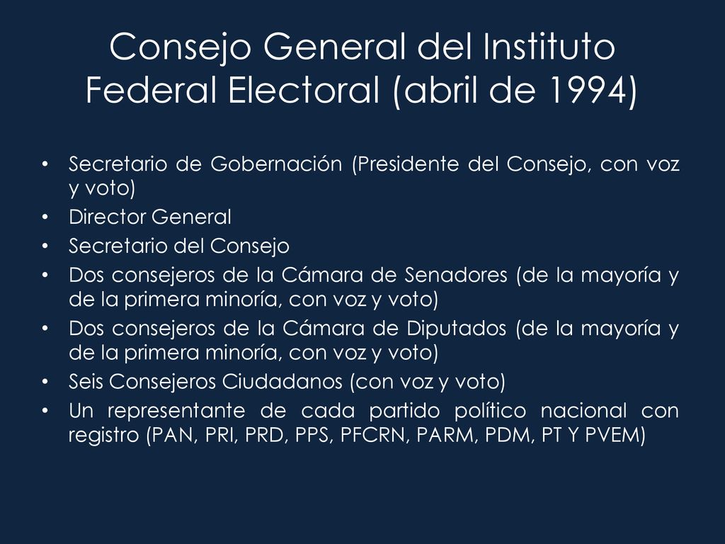 Consejo General del Instituto Federal Electoral (abril de 1994)