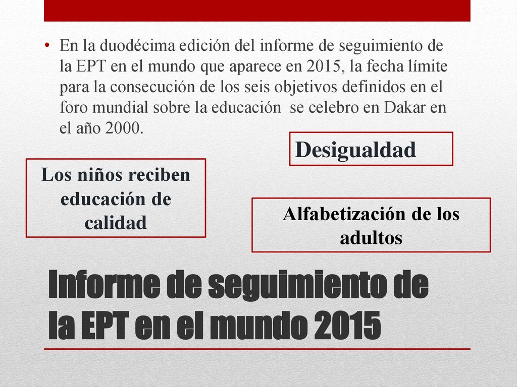 Informe de seguimiento de la EPT en el mundo 2015