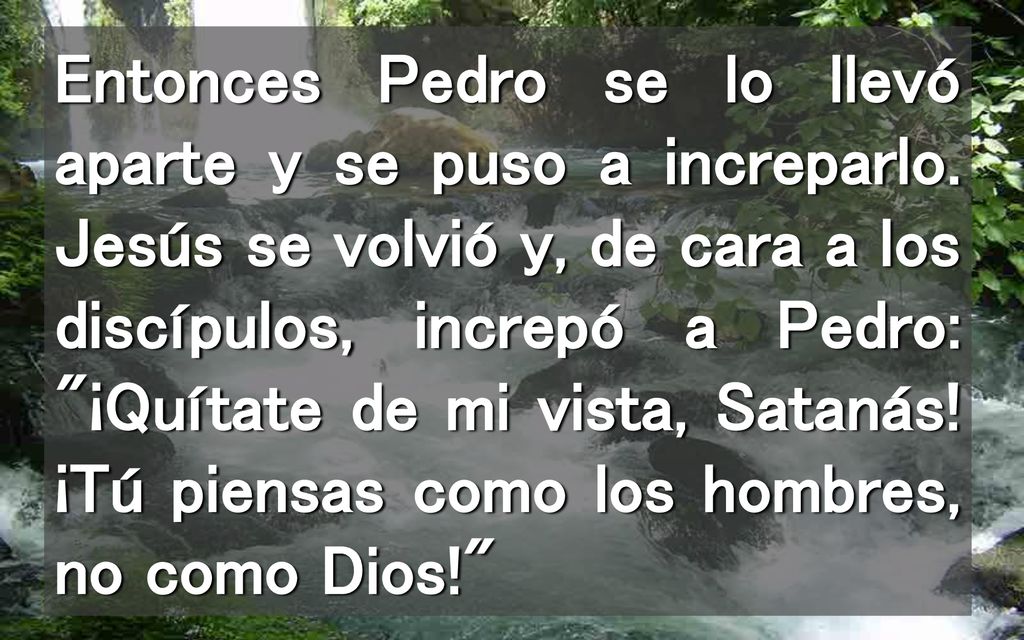 Entonces Pedro se lo llevó aparte y se puso a increparlo
