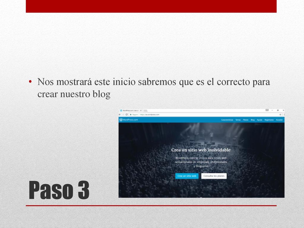 Nos mostrará este inicio sabremos que es el correcto para crear nuestro blog