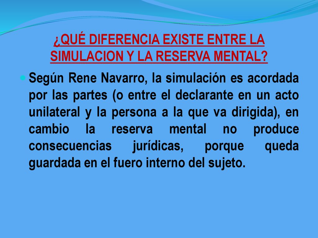 ¿QUÉ DIFERENCIA EXISTE ENTRE LA SIMULACION Y LA RESERVA MENTAL