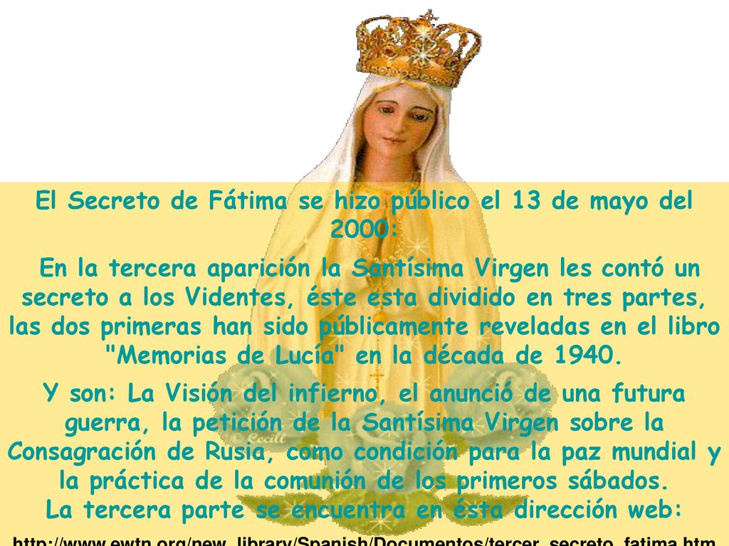 El Secreto de Fátima se hizo público el 13 de mayo del 2000: