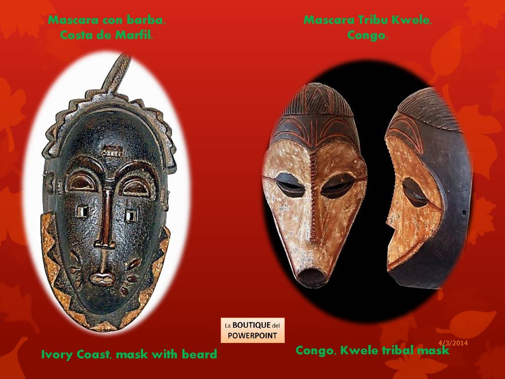Congo, Kwele tribal mask Ivory Coast, mask with beard