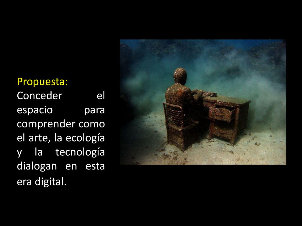 Propuesta: Conceder el espacio para comprender como el arte, la ecología y la tecnología dialogan en esta era digital.