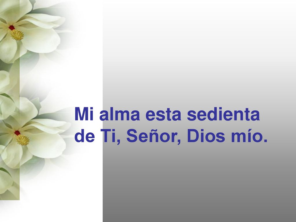 Mi alma esta sedienta de Ti, Señor, Dios mío.