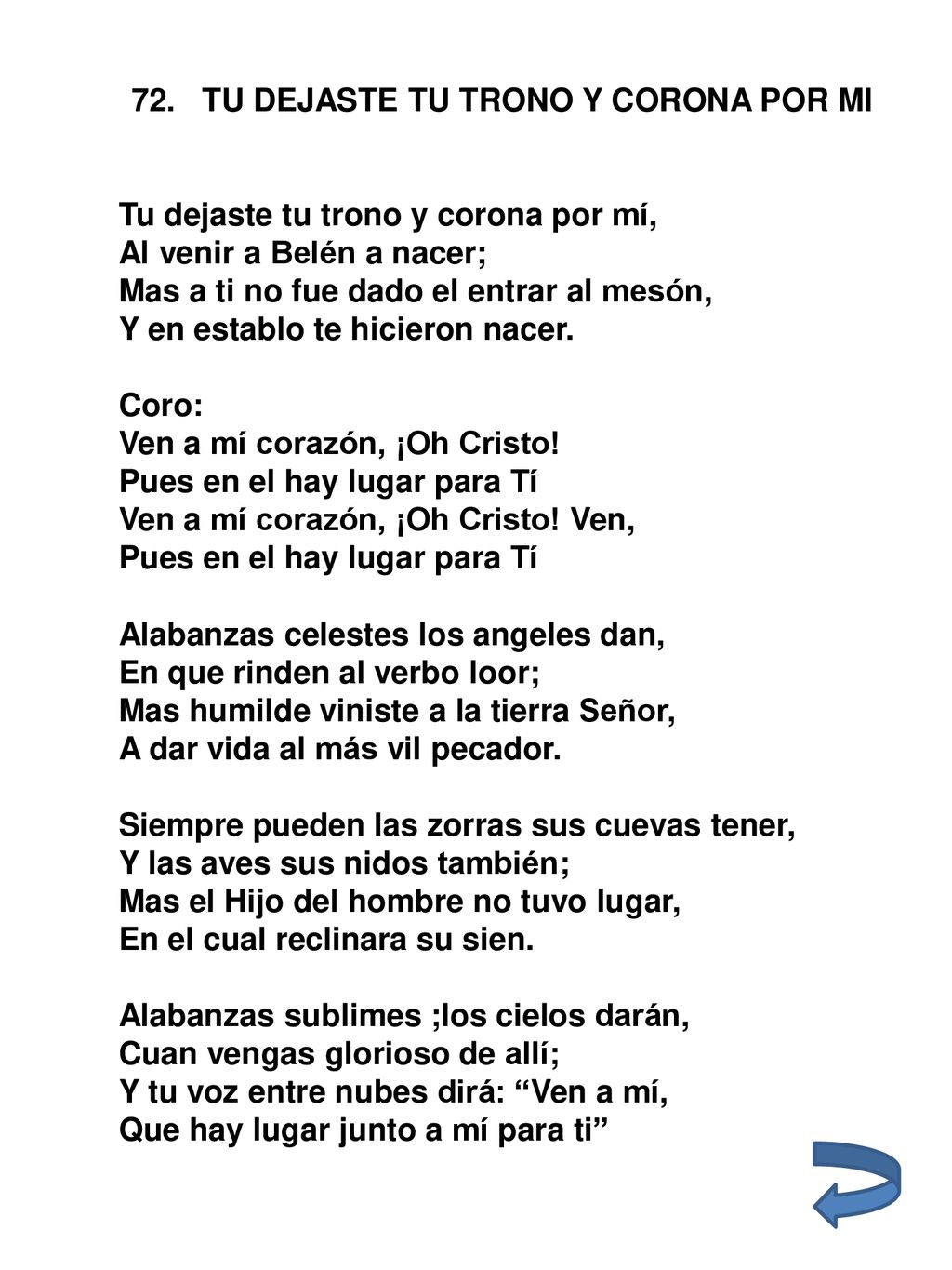 72. TU DEJASTE TU TRONO Y CORONA POR MI