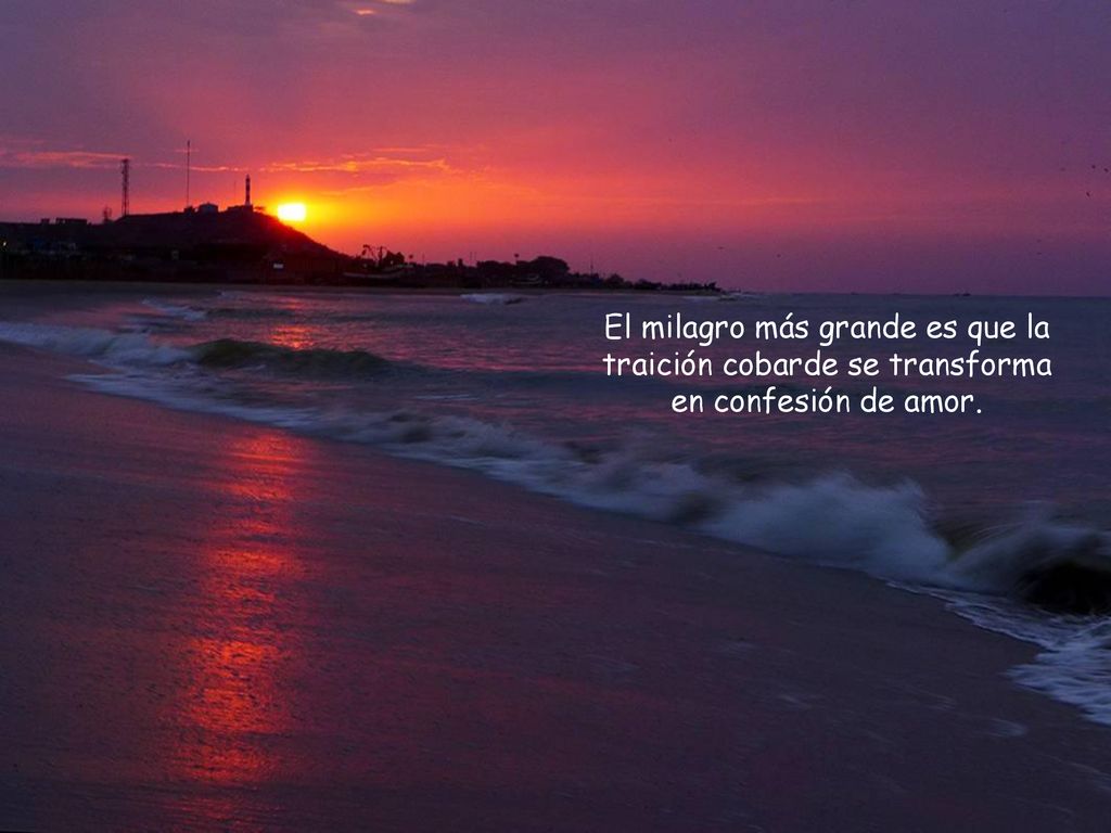 El milagro más grande es que la traición cobarde se transforma en confesión de amor.