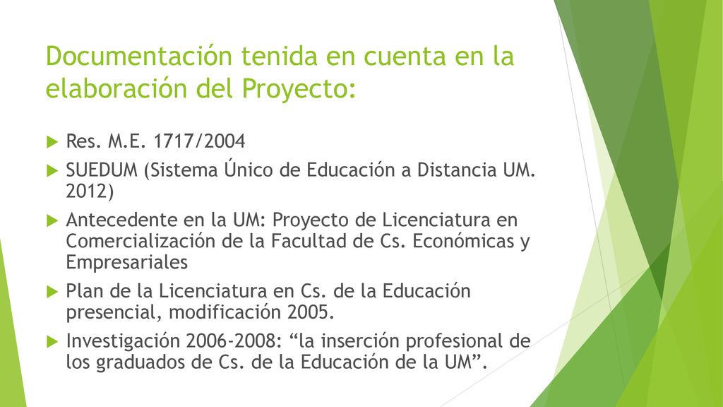 Documentación tenida en cuenta en la elaboración del Proyecto: