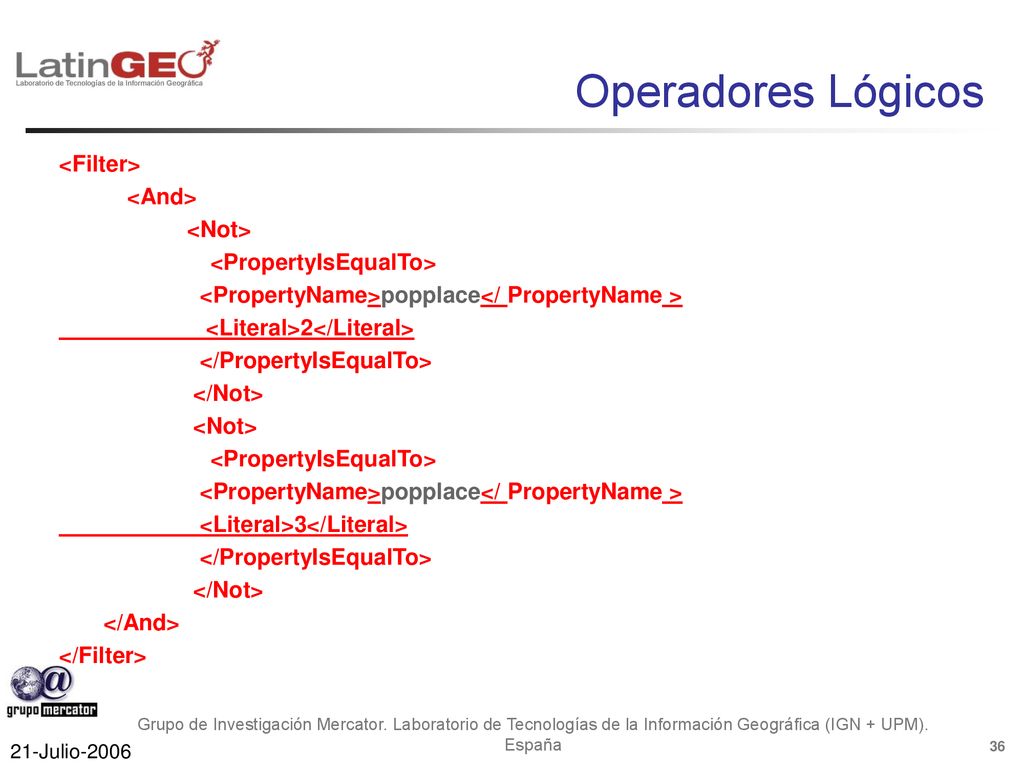 Operadores Lógicos <Filter> <And> <Not>