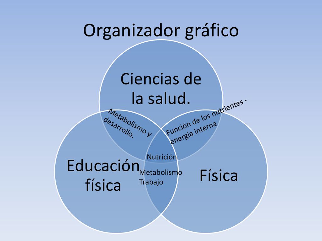 Organizador gráfico Ciencias de la salud. Educación física Física