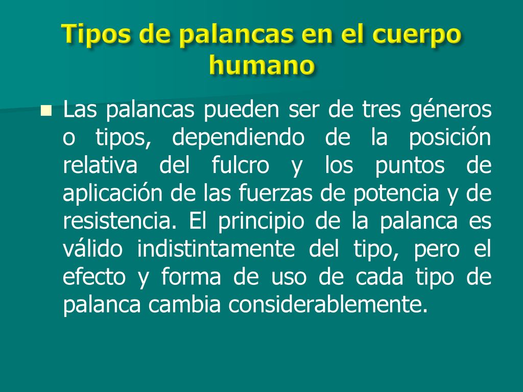 Tipos de palancas en el cuerpo humano