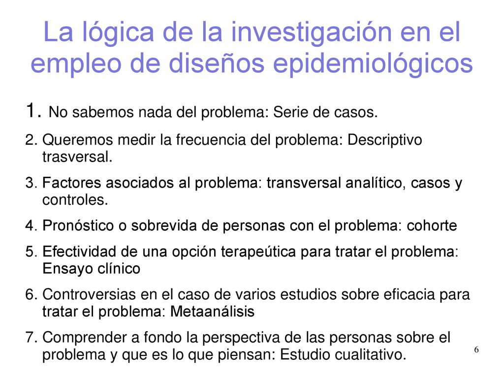 La lógica de la investigación en el empleo de diseños epidemiológicos