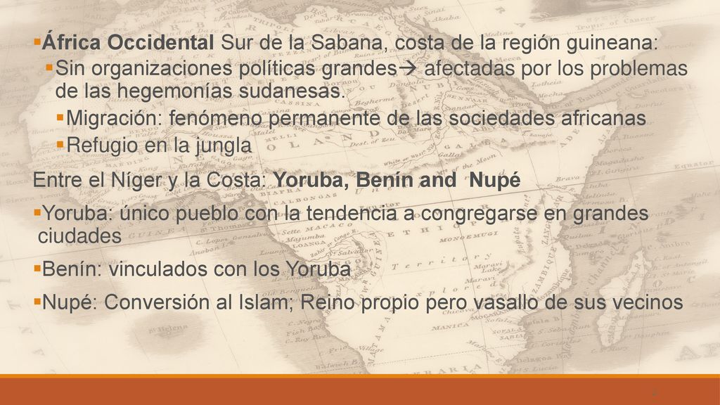 África Occidental Sur de la Sabana, costa de la región guineana: