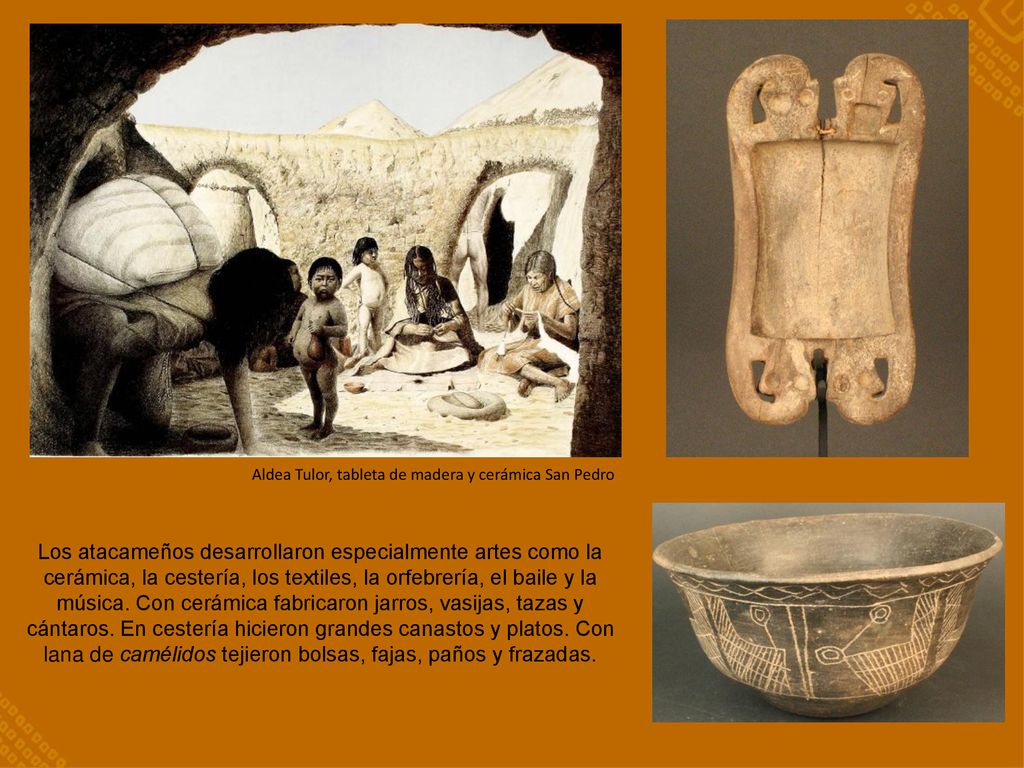 Aldea Tulor, tableta de madera y cerámica San Pedro