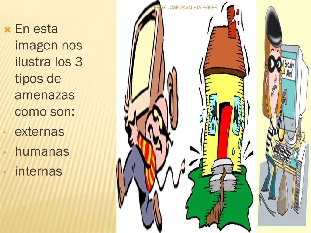 En esta imagen nos ilustra los 3 tipos de amenazas como son: