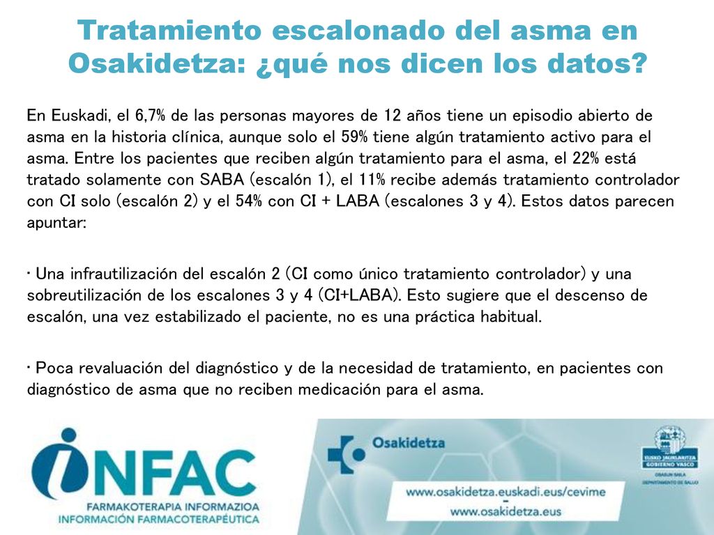 Tratamiento escalonado del asma en Osakidetza: ¿qué nos dicen los datos