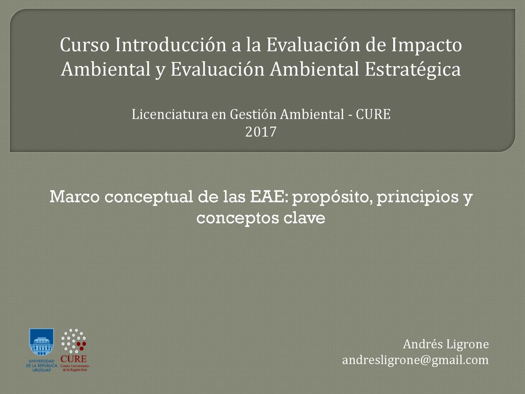 Curso Introducción a la Evaluación de Impacto Ambiental y Evaluación Ambiental Estratégica