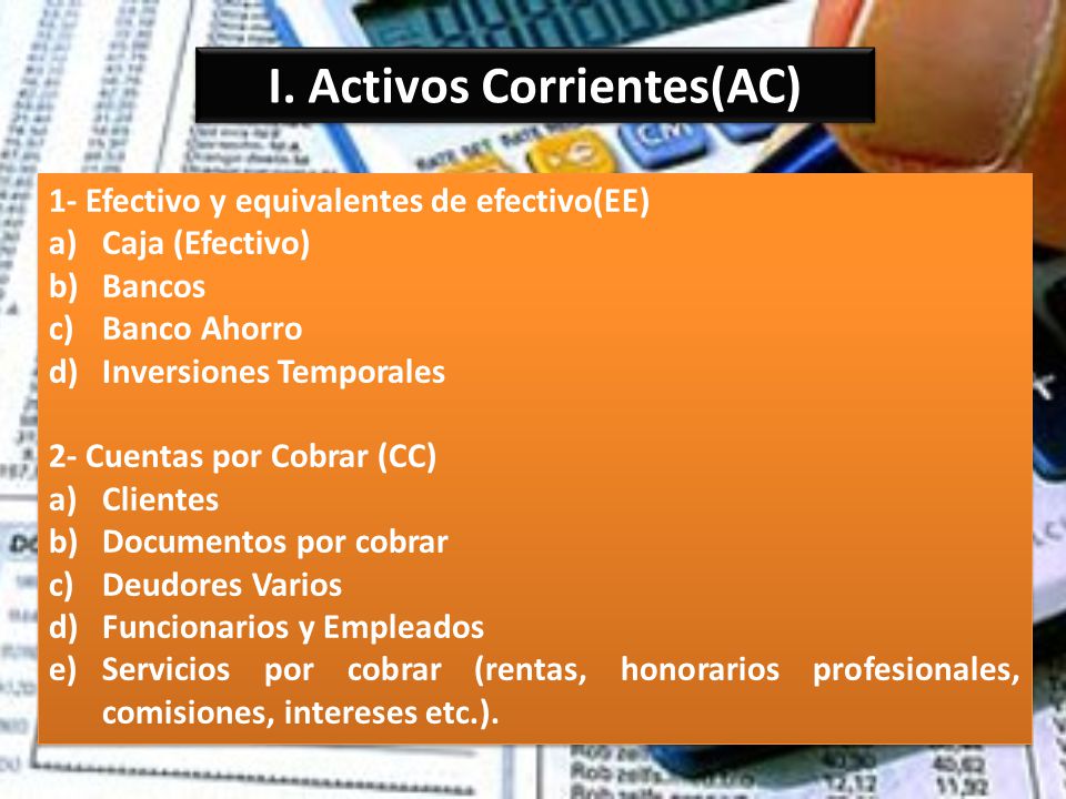 I. Activos Corrientes(AC)