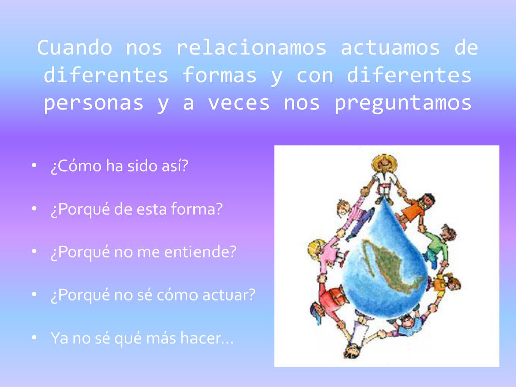 Cuando nos relacionamos actuamos de diferentes formas y con diferentes personas y a veces nos preguntamos