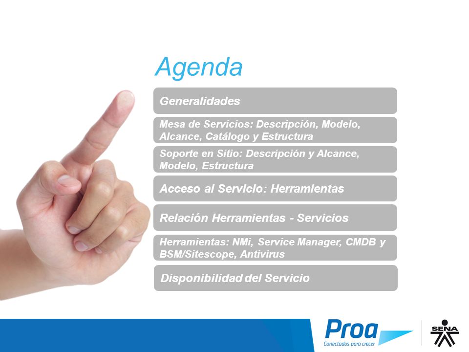 Agenda Agenda Generalidades Acceso al Servicio: Herramientas