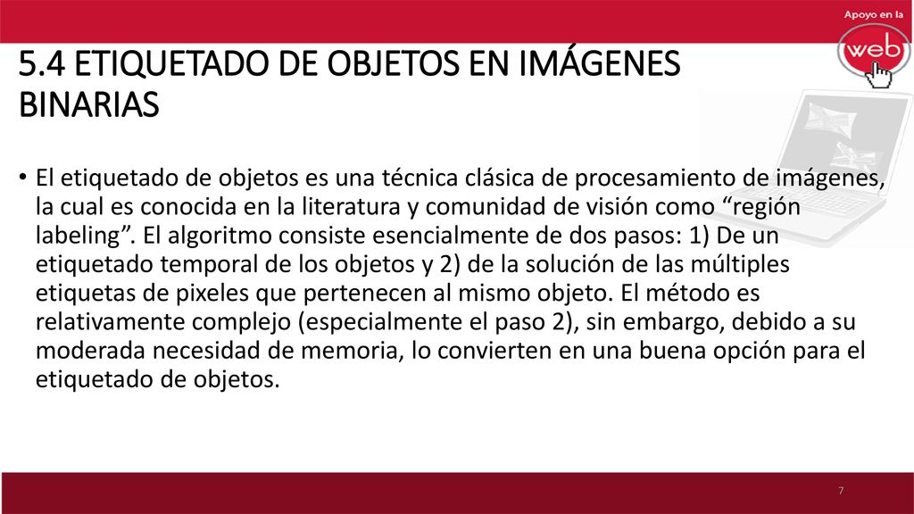 5.4 ETIQUETADO DE OBJETOS EN IMÁGENES BINARIAS