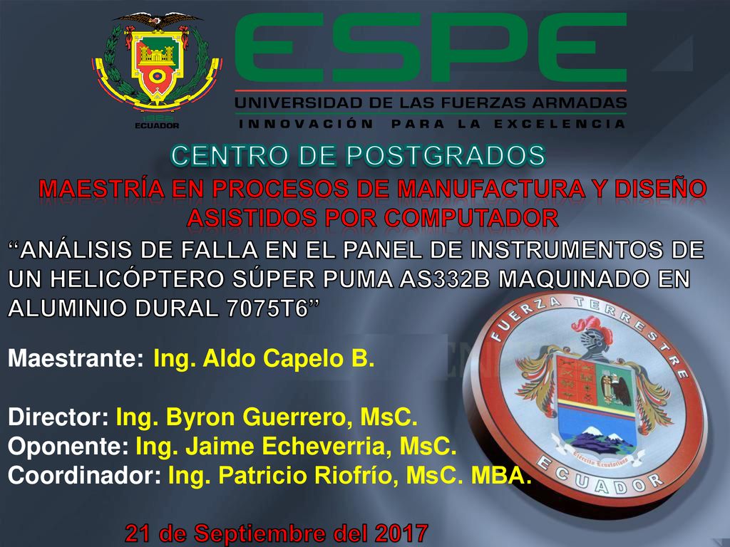 MAESTRÍA EN PROCESOS DE MANUFACTURA Y DISEÑO ASISTIDOS POR COMPUTADOR