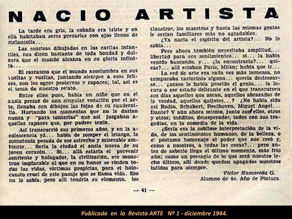 Publicado en la Revista ARTE Nº 1 - diciembre 1944.