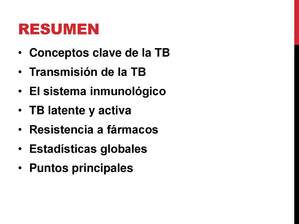 resumen Conceptos clave de la TB Transmisión de la TB