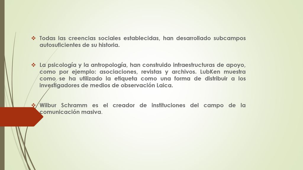 Todas las creencias sociales establecidas, han desarrollado subcampos autosuficientes de su historia.
