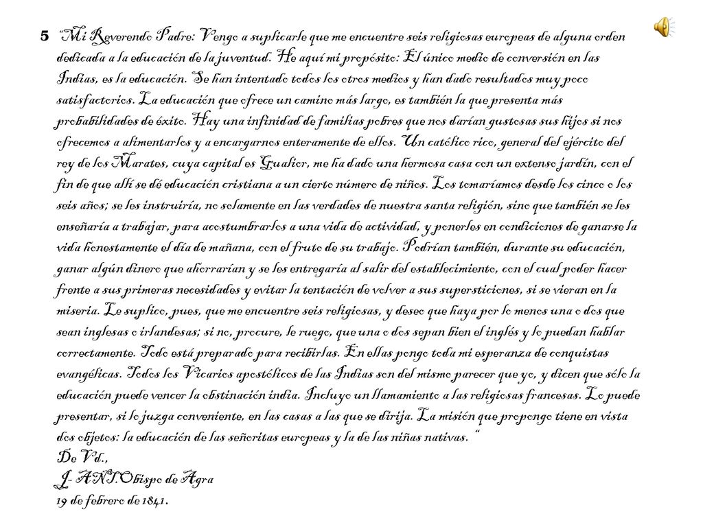 De Vd., J- ANT.Obispo de Agra 19 de febrero de