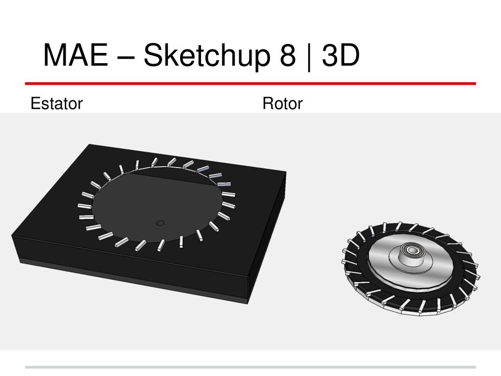 MAE – Sketchup 8 | 3D Estator Rotor