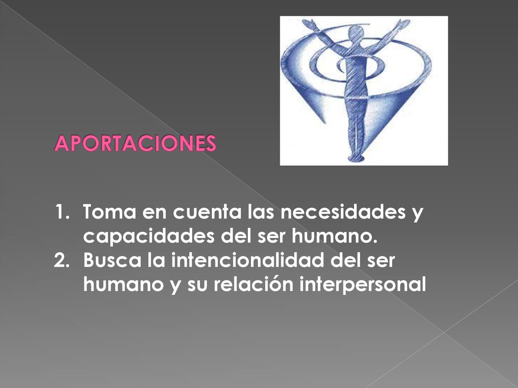 APORTACIONES Toma en cuenta las necesidades y capacidades del ser humano.