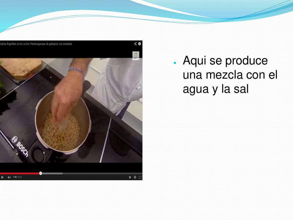 Aqui se produce una mezcla con el agua y la sal