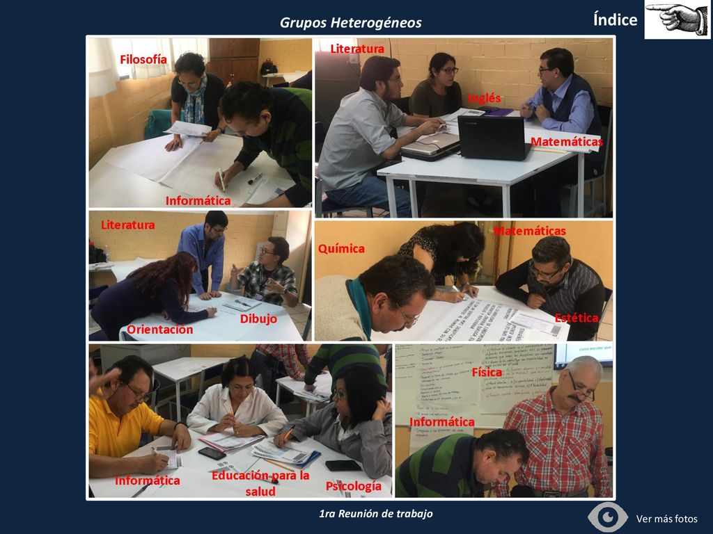 Índice Grupos Heterogéneos Ver más fotos 1ra Reunión de trabajo