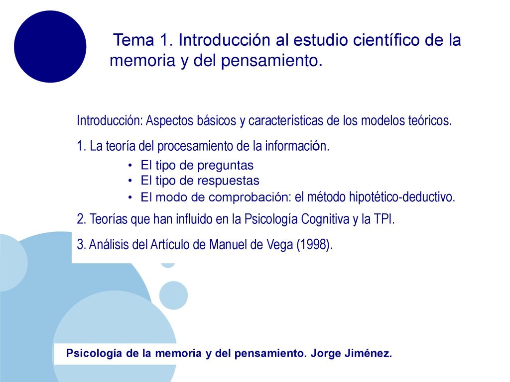 1. La teoría del procesamiento de la información.