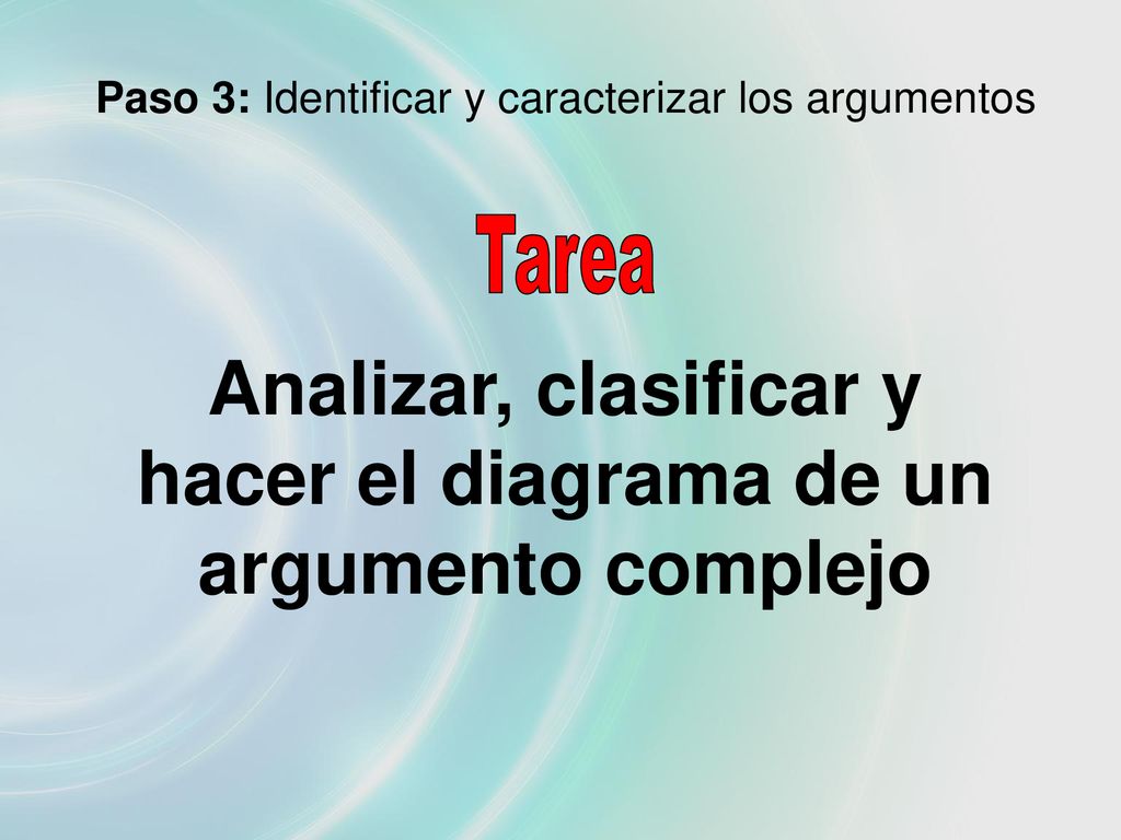 Analizar, clasificar y hacer el diagrama de un argumento complejo
