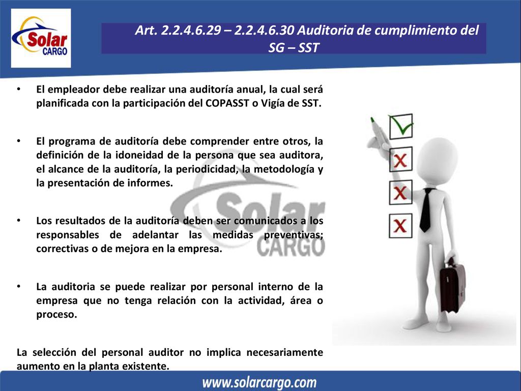 Art – Auditoria de cumplimiento del SG – SST
