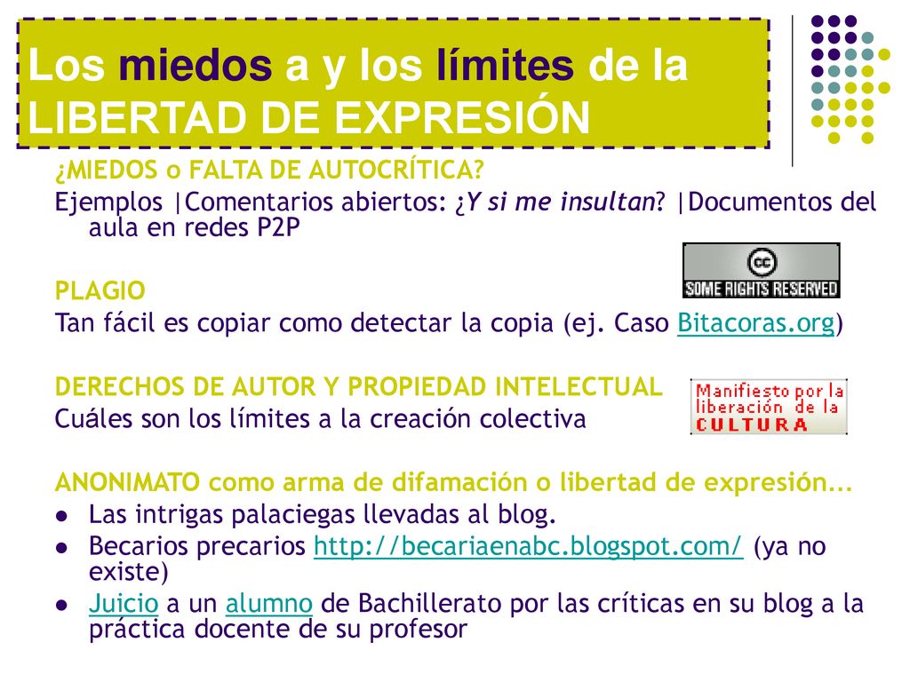 Los miedos a y los límites de la LIBERTAD DE EXPRESIÓN
