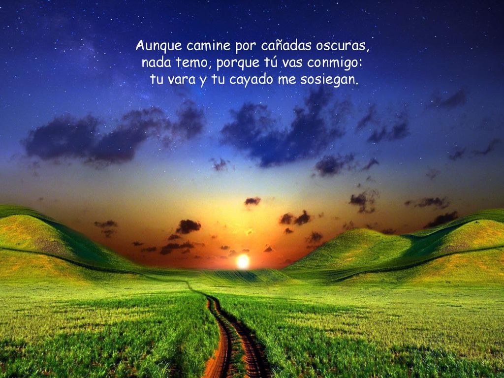 Aunque camine por cañadas oscuras, nada temo, porque tú vas conmigo: